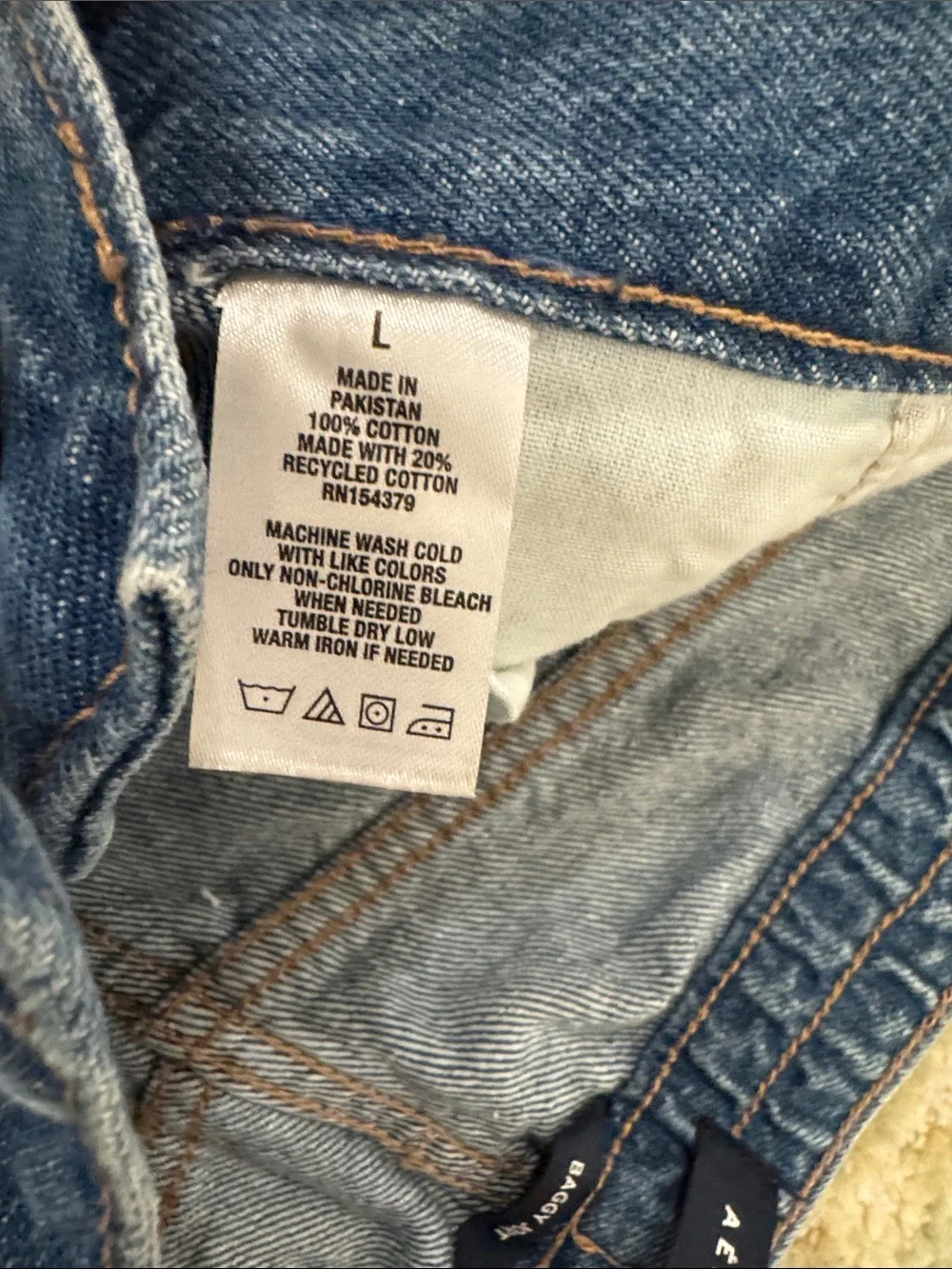Aeropostale Denim Cutoff Baggy Jorts - Blue